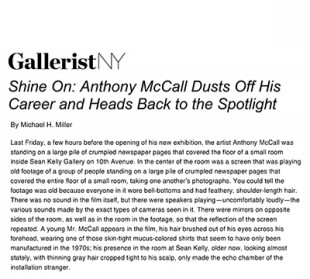 Shine On: Anthony McCall Dusts Off His Career and Heads Back  to the Spotlight
